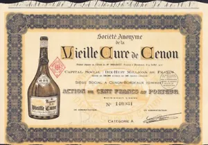 Licor francés Vieille Cure de Cenon Burdeos Francia 1929 - raro - Imagen 1 de 1