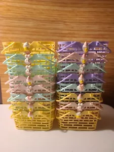Lot of 16 NWOT Mini Pastel Easter Plastic Egg Buckets Baskets W Handles Spring - Picture 1 of 6