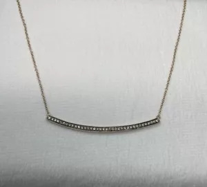 LeVian 14K Rose Gold Chocolate Diamonds 0.39 cts 15" Pendant Necklace Bar Style - Picture 1 of 12