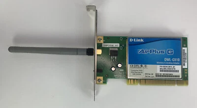 D-link Wireless Adapter PCI AirPlus DWL-G510 Detachable Antenna 802.11b 2.5 GHz - Image 1 of 4