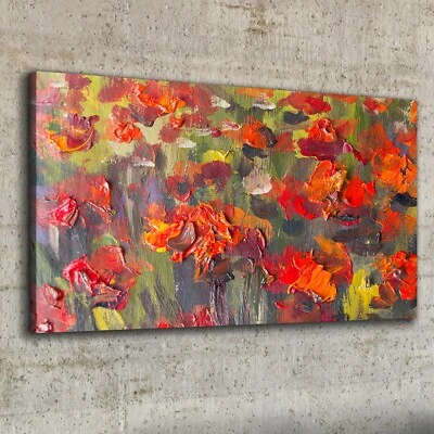 Canvas Wandbild Leinwand Bilder 100x50 Mohnblumen Blumen Malerei - Bild 1 von 4