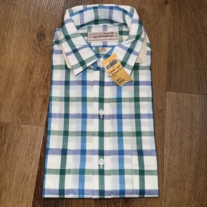 NOS Arrow Sportswear Shirt Plaid Miami Vice Mens Medium Vtg 80s Deadstock NEW - Picture 1 of 12