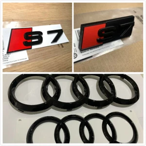 Audi Front Rear Gloss Black Badge Emblem Full Combo Set For Audi S7 Coupe - Bild 1 von 11