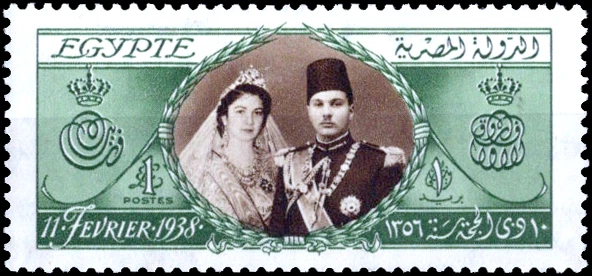 Egipto -1938- 18 cumpleaños del rey Farouk £1 verde y sepia - Scott# 224 - MVLH Foto 1 de 1
