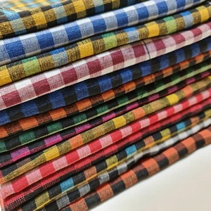 *Clearance* Luxury Gingham Check 100% Cotton Linen Woven Material Fabric 44" - Picture 1 of 132