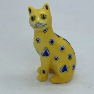 Gabinete Franklin Como Nuevo Curio Gato - Amarillo Azul Caprichoso - Imagen 1 de 7