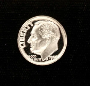 1958 10c MEGA-GRADE CAMEO+++ PROOF !!!!! ANOTHER BORDERLINE DCAM !!!!! - Picture 1 of 2