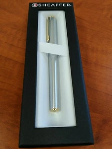 Sheaffer Agio-gebürstetes Chrom mit 22K Goldplatte - feine Federhalter Füllfederhalter - Bild 1 von 6