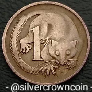 Australia 1 Cent 1976. KM#62. One Penny coin. Feather-tailed Glider. Animals. - Picture 1 of 7