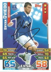 BRYAN OVIEDO SIGNED EVERTON 2015/2016 MATCH ATTAX TRADING CARD+COA - Picture 1 of 1