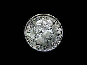 1895-S Barber Silver Dime Rare Key Date AU+ W1 - Bild 1 von 2