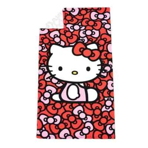 Hello Kitty World of Bows Asciugamano da bagno da spiaggia rosso 27 pollici x 54 pollici di Sanrio - Foto 1 di 3