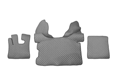 Grau Eco Leder Fußmatten für Linkslenker DAF XF 105 XF 106 W / Webasto - Bild 1 von 2