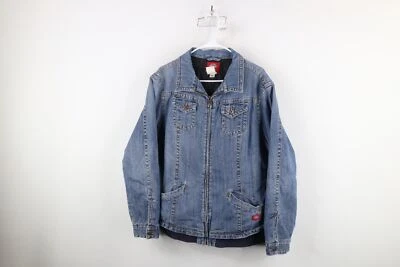 Vintage Dickies Womens 2XL Distressed Spell Out Quilted Denim Jean Jacket Blue - Image 1 of 4