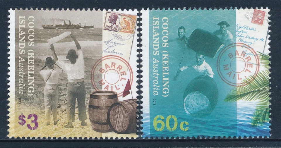 Juego de 2 correos de barril Islas Cocos 2013 fino como nuevo MNH Foto 1 de 1