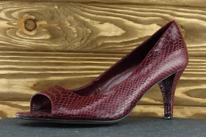 Enzo Angiolini taglia 8 M bordeaux punta aperta pompa sintetica donna - Foto 1 di 7