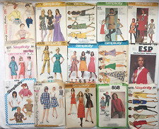 (Lot of 15) Vintage Simplicity Sewing Patterns 1970s 1980s Uncut Dress Skirt