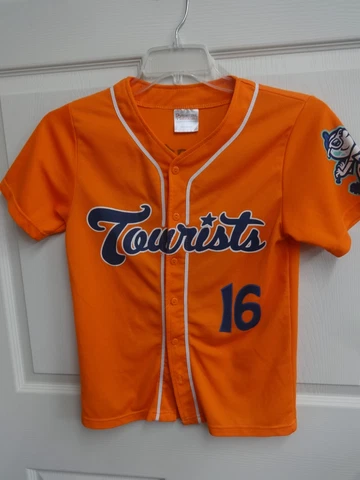 2016 MiLB Asheville Tourists SGA Button Front Baseball Jersey Youth M Orange Cover