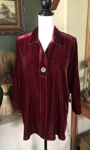 Habitat Cranberry Velvet Swing Shirt S NWTs $100.00 - Picture 1 of 10