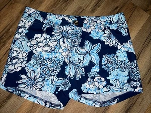 Lilly Pulitzer Callahan Stretch Baumwolle Short Bermuda Navy Blau Floral Gr. 4 - Bild 1 von 11