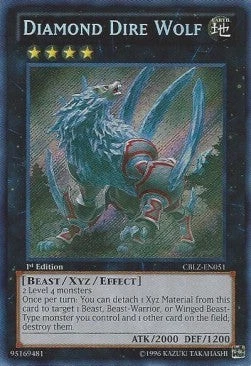 YuGiOh Diamond Dire Wolf CBLZ-EN051 Secret Rare Englisch NM unl. - Bild 1 von 2