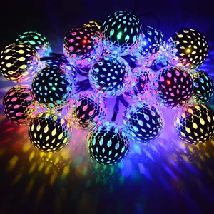 - 15Ft Outdoor String Lights 20LED Solar Christmas Lights Outdoor Waterproof Mul - Picture 1 of 12