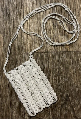 Vintage Hand Beaded Crystal Sparkle Bead Small Cross Body Bag  - Image 1 of 4