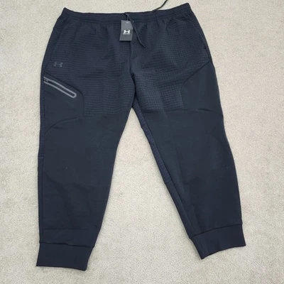 Under Armour Men 3XL UA Unstoppable Fleece Grid Joggers Black 1386544 001 - Image 1 of 4