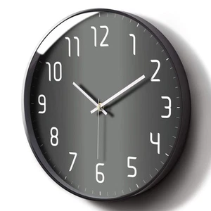 Modern Wall Clock Black&Grey Large Decorative Office Analog Small Decorative ... - Picture 1 of 9