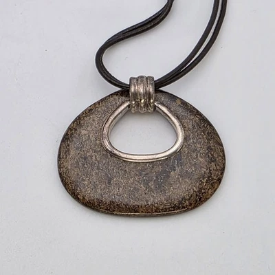 Vintage SILPADA Bronzite Necklace Double Strand Brown Leather Cord FREE $HIP!! - Image 1 of 4