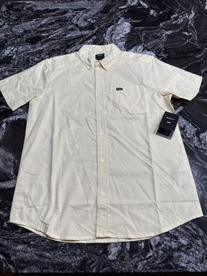 RVCA That’ll Do Stretch SS Woven Shirt Yellow Mens Size XLarge NWT $60 - Image 1 of 4