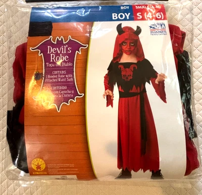 Bata del Diablo Disfraz de Halloween Nuevo en Paquete S (4-6) Una Pieza Nuevo Foto 1 de 4