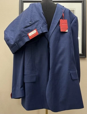 Men’s French Blue Suit Size 54R Pants measures 50 X 38 Linea Uomo 2PC Suit NWT - Image 1 of 4