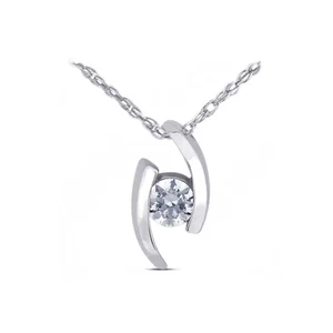 1,52ct G SI2 runder Erdabbau zertifizierter Diamant Weißgold Solitär Anhänger - Bild 1 von 3