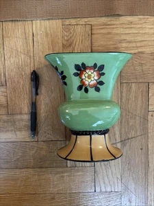 SAKURAWARE MADE IN JAPAN ART DECO FÄCHERVASE - - handbemalt - Bild 1 von 4