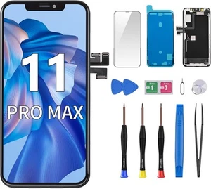 For iPhone 11 PRO MAX Soft OLED Screen Replacement Assembled with Earpiece - Picture 1 of 6