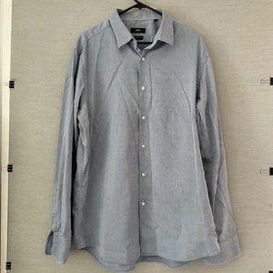 Hugo Boss Shirt Mens Size 44 Eliott Regular Fit Blue White Long Sleeve Button Up - Picture 1 of 8