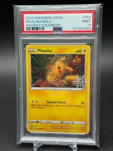 2022 Pokemon Holiday Calendar  - Pikachu Promo Holo SWSH153 PSA 9 - Picture 1 of 2