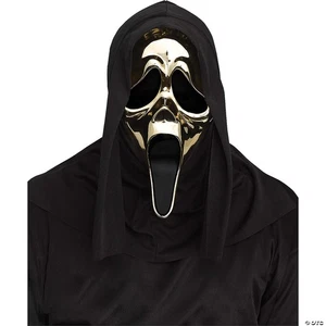 Fun World Officially Licensed Ghost Face Gold Chrome Plated Mask - One Size Fits - Picture 1 of 1