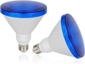 LED Par38 Blue Light Bulb 2 Pack - 15W (100W Equivalent) - E26 Base  - Picture 1 of 6