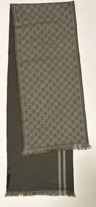 Gucci 100% Wool Reversible Scarf/ Muffler  GG Made In Italy - Bild 1 von 6