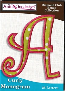Anita Goodesign Curly Monogram Machine Embroidery CD - Bild 1 von 2