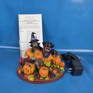 Parche de calabaza Danbury Mint Yorkies Halloween iluminado con fuente de alimentación probada - Imagen 1 de 13