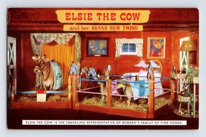 1957 Elsie die Kuh & Zwillinge Borden Werbung Vintage Postkarte - Bild 1 von 2