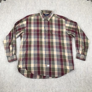 Polo Ralph Lauren Button Front Shirt Mens L Multicolor Plaid Pockets LS Cotton - Picture 1 of 11