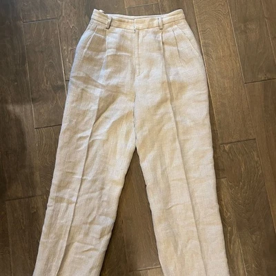 Pantalón Ellen Tracy mezcla lino azul - talla 8 Foto 1 de 4