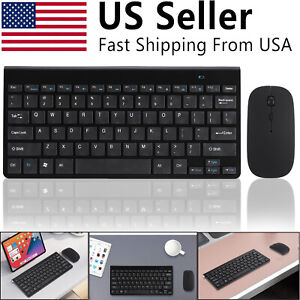 Wireless Keyboard And Mouse Combo Set 2.4G For PC Laptop Computer Black Slim US