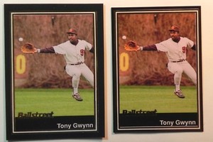 TONY GWYNN 1991 Rare LARGE Black Border Gold BALLSTREET Card #39 _ Green Back