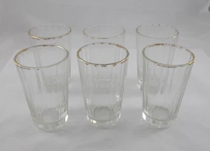 *RAR* Grandes vasos de zumo facetados lijados a mano antiguos Decoración dorada aprox. 1890 #4 - Imagen 1 de 8