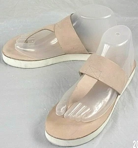 Free People Women Sandal Slide EU 38 Beige Suede Thong beach wear vacation 464 - Picture 1 of 12